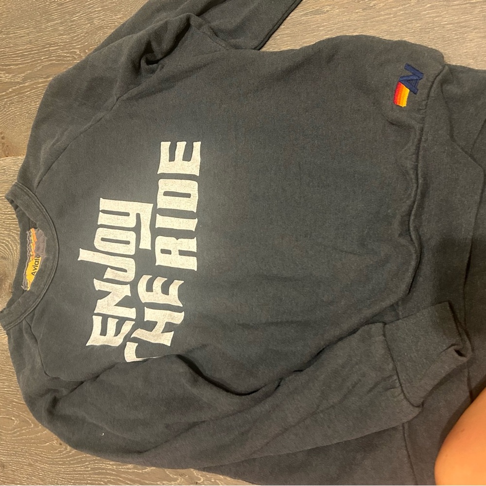 Aviator Nation Gray Sweatshirt with Multicolor Logo